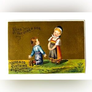 Antique Late 19th Century Yates & Co. Clothing Advertising Trading Card